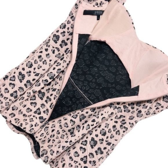 GUESS Leopard Print Sweetheart Bustier Peplum Top Size Small - Picture 9 of 9